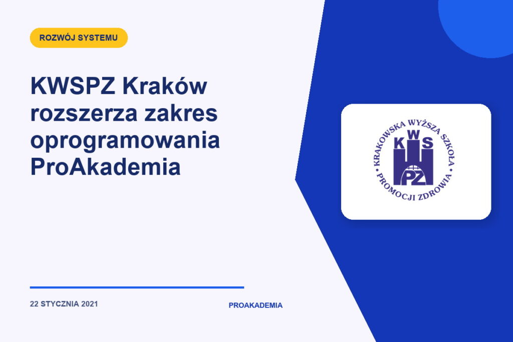 KWSPZ Kraków rozszerza zakres oprogramowania ProAkademia