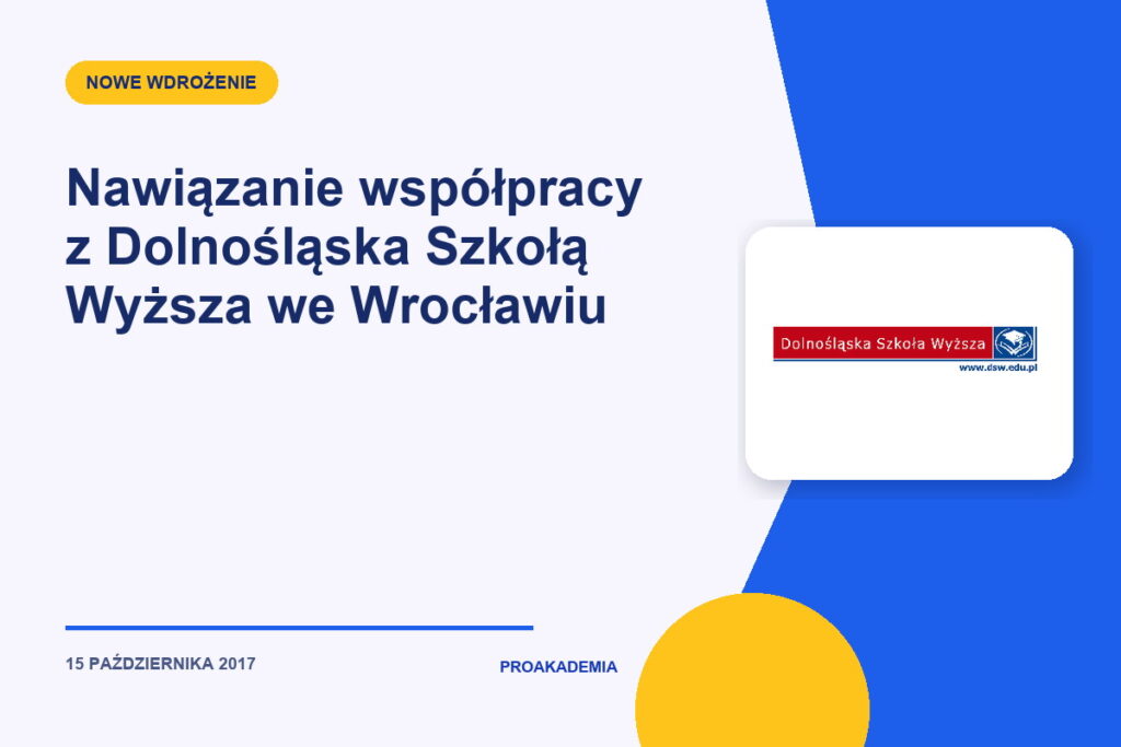 Nawiązanie współpracy z Dolnośląska Szkołą Wyższa we Wrocławiu