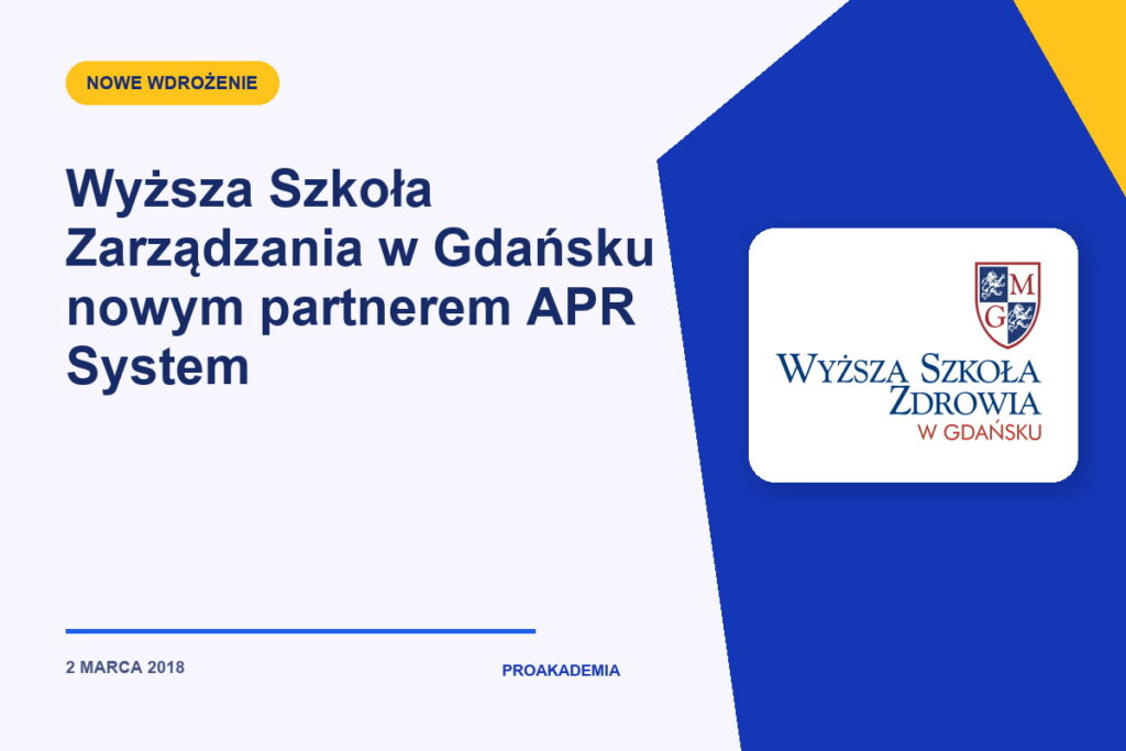 Wyższa Szkoła Zarządzania w Gdańsku nowym partnerem APR System